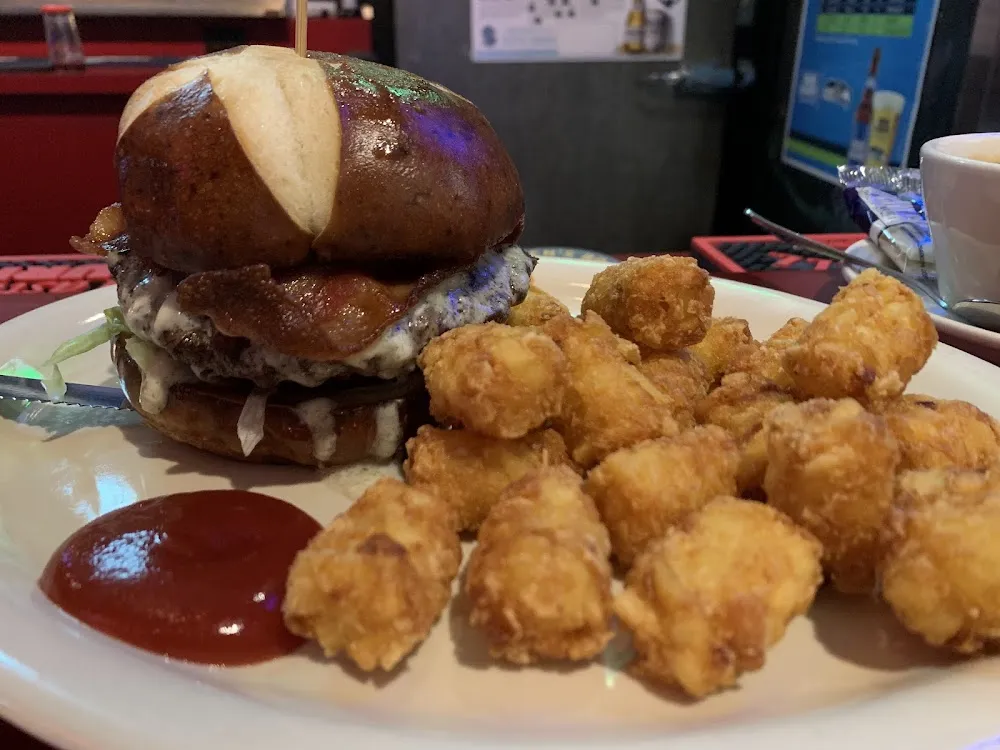 Bleu Burger with Tater Tots
