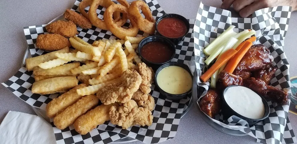 Sampler Platter and BBQ Wings